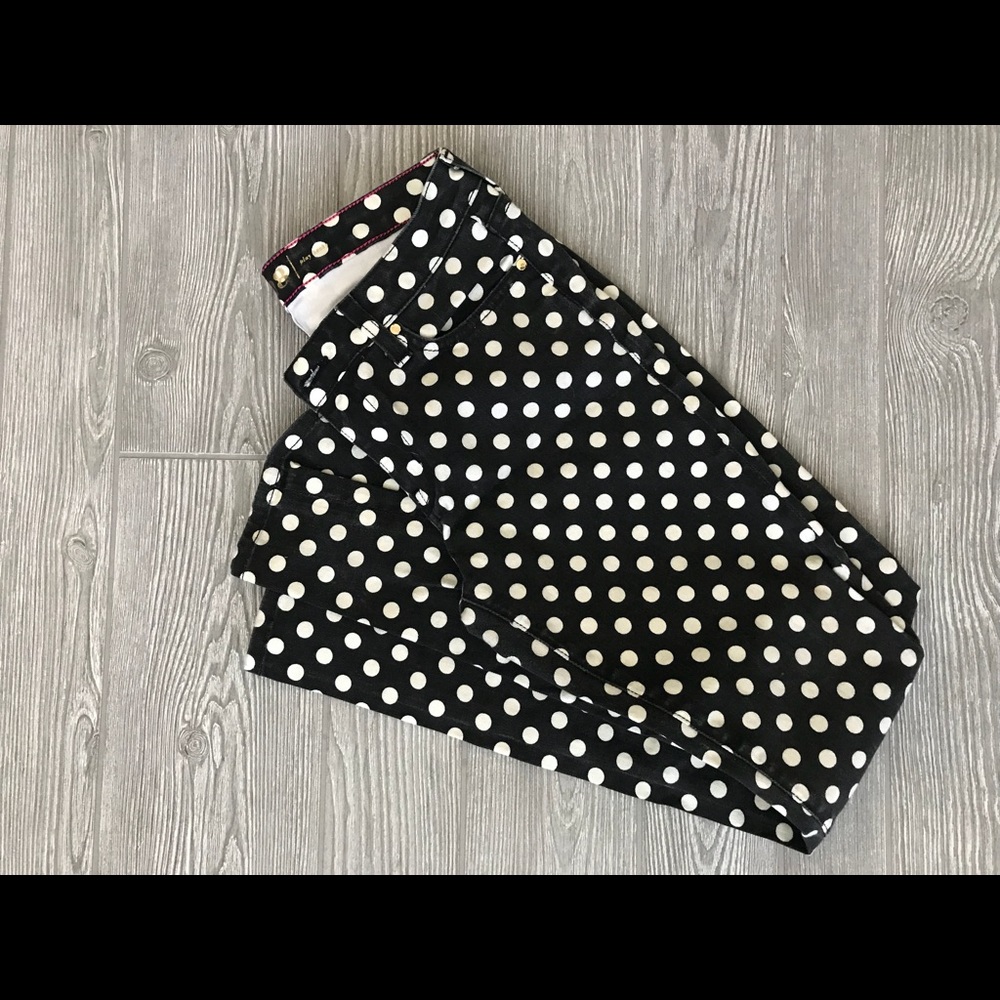 Kate Spade Black & White Skinny Jeans Size 28